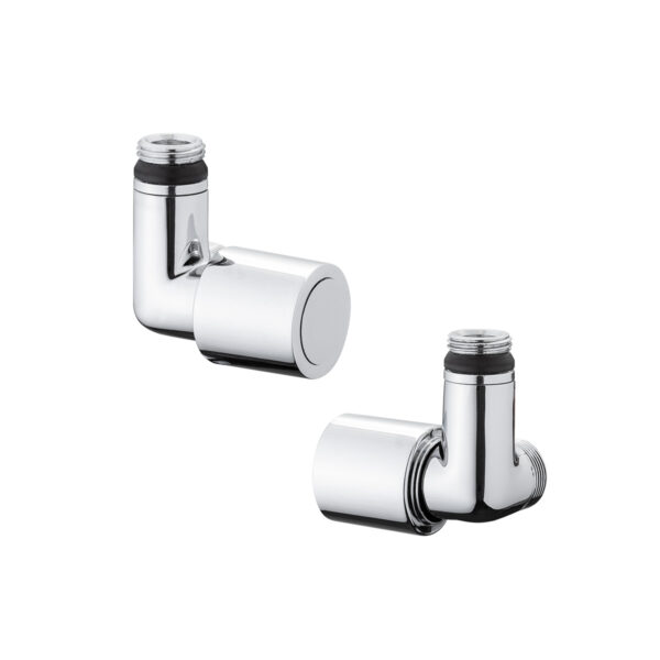 Double angle valve with thermostatic option Chrome finish.